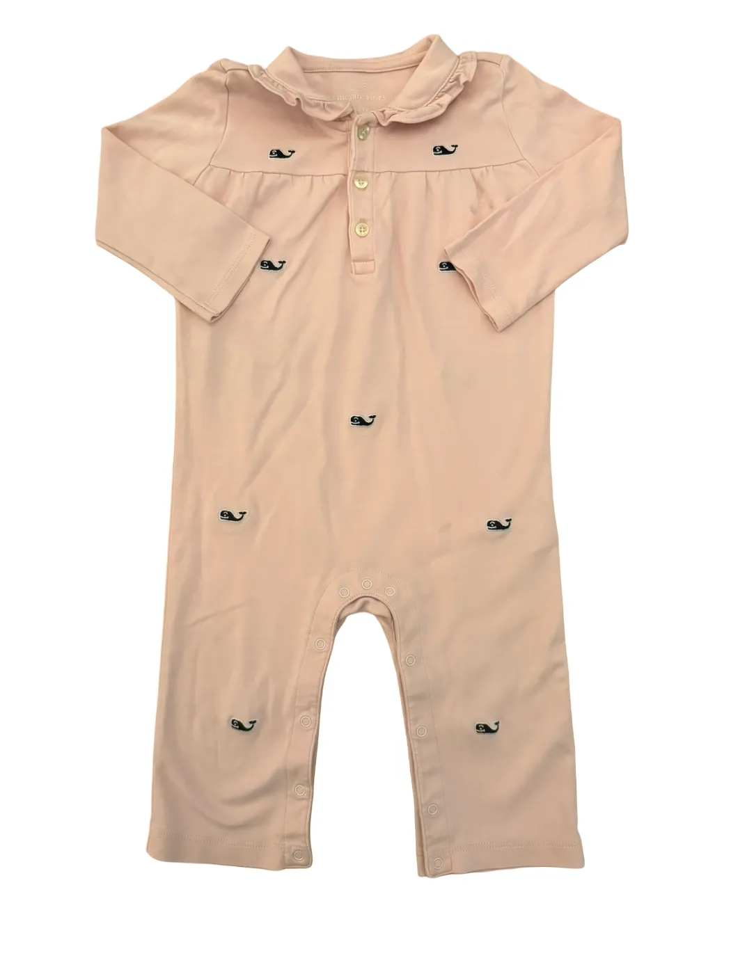 Vineyard Vines Pink Whale Romper (12-18M)