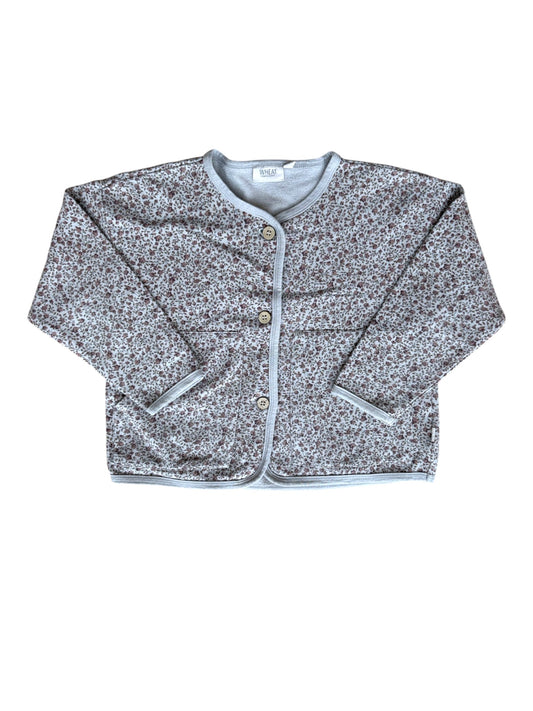 Wheat Grey Floral Button Cardigan (4Y)