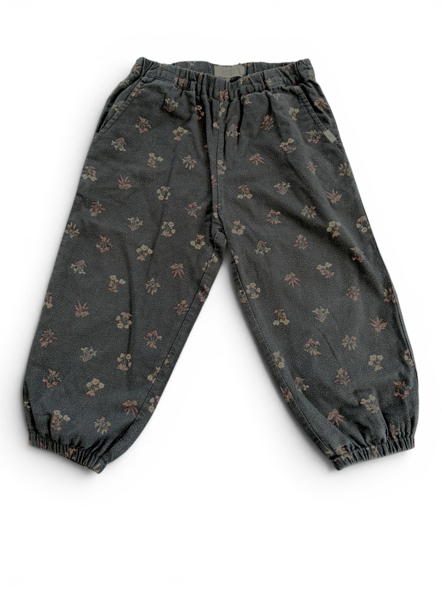 Pantalon fleuri gris blé (18M / 86)