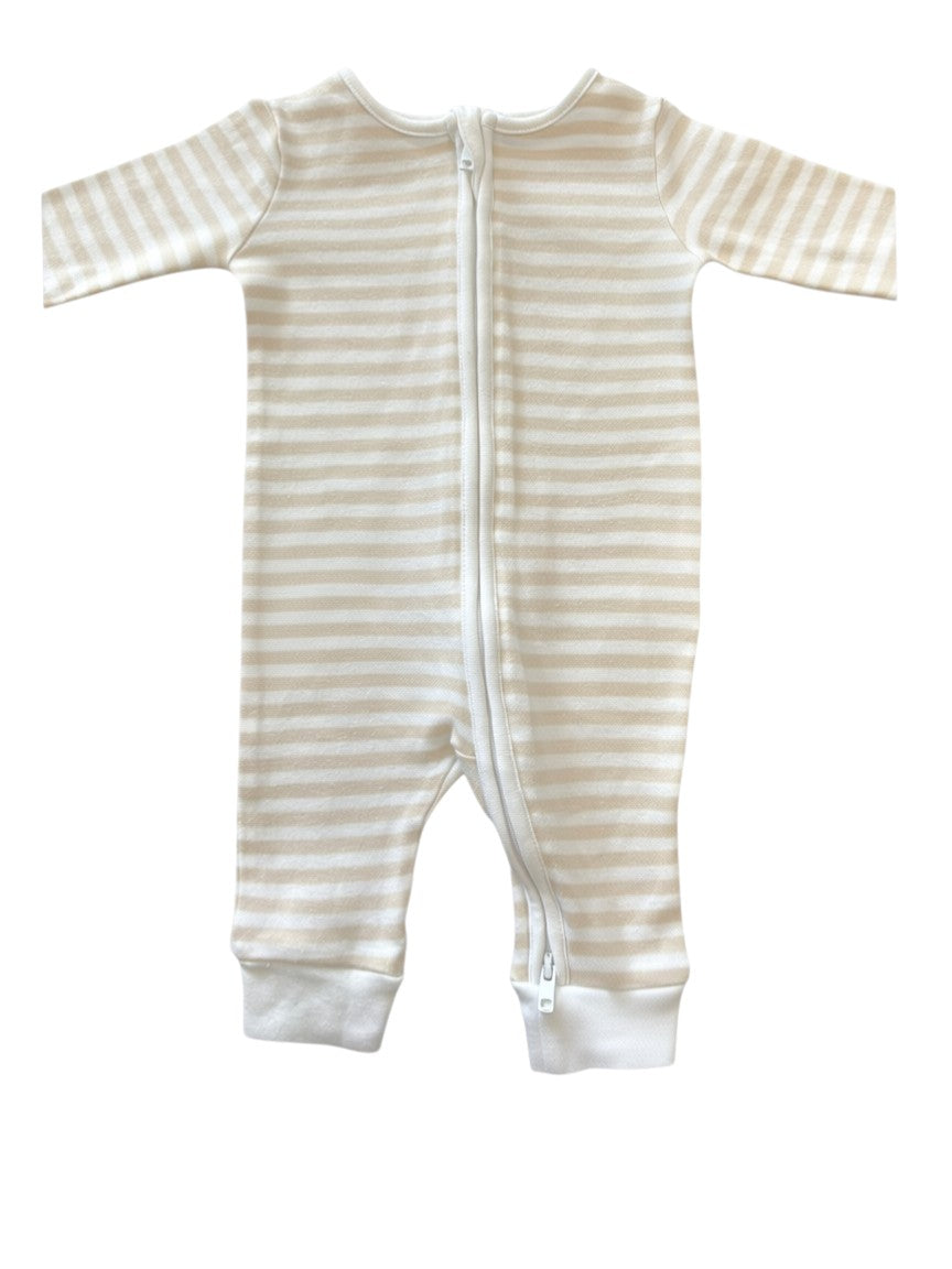 The White Company Beige Striped Pajama size 0-3M - second hand baby clothing