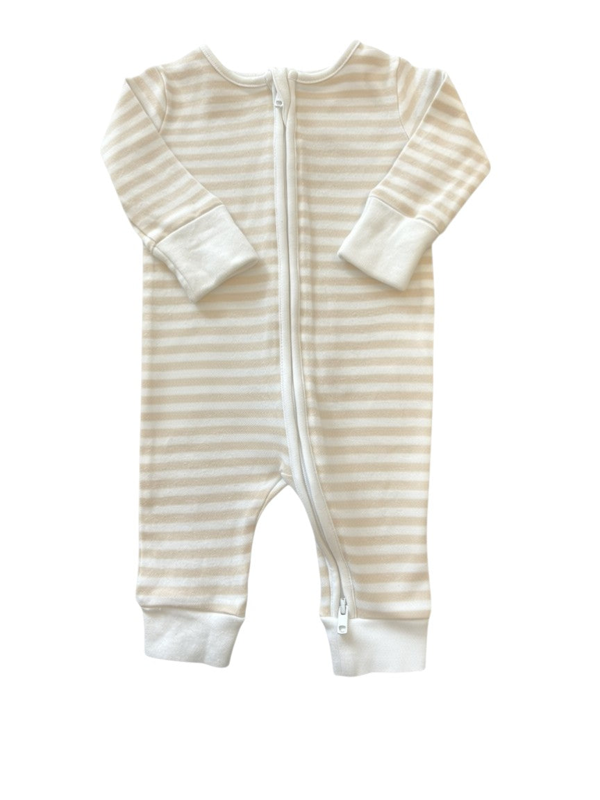 The White Company Beige Striped Pajama size 0-3M - second hand baby clothing
