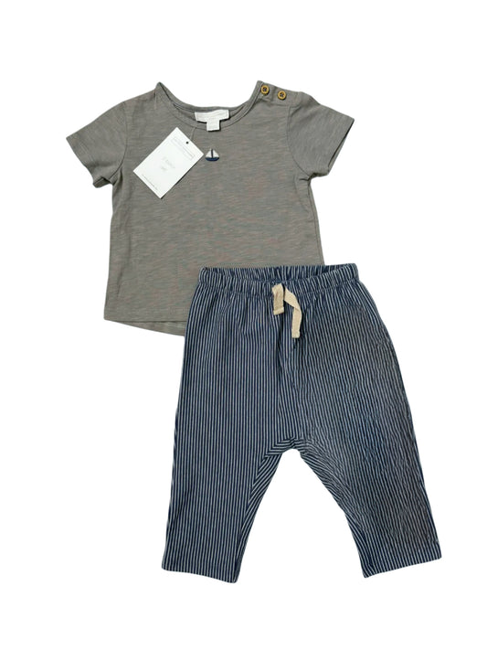 White Company Salbeigrünes Marineblaues Ensemble (6–9 Monate)
