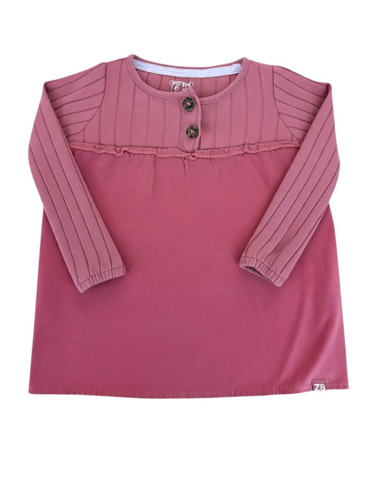 Z8 Girl Rose Ribbed Yoke Ruffle Shoulder Dress, 80 - second hand baby clothing