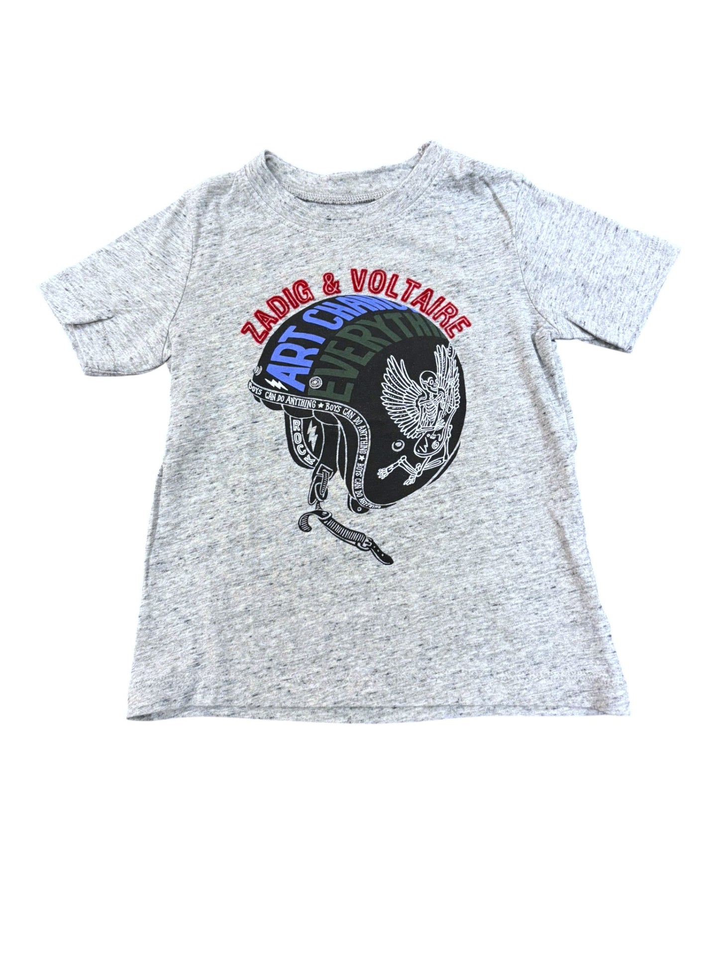 Zadig & Voltaire Grey Helmet Print T-Shirt (4Y / 102)