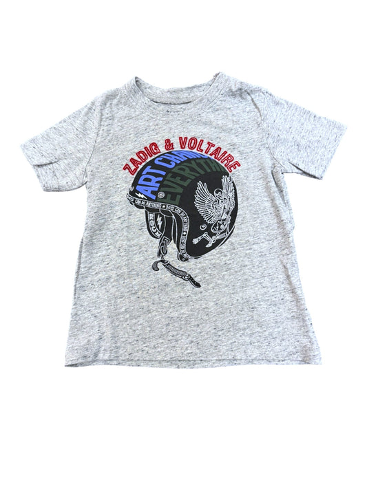 Zadig & Voltaire Grey Helmet Print T-Shirt (4Y / 102)