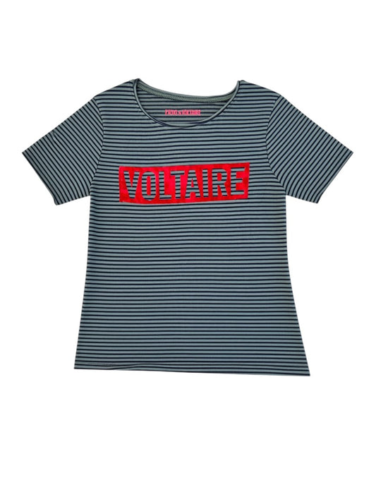 Zadig & Voltaire Boys Grey Striped Cotton T-Shirt, 4Y / 102 - second hand baby clothing