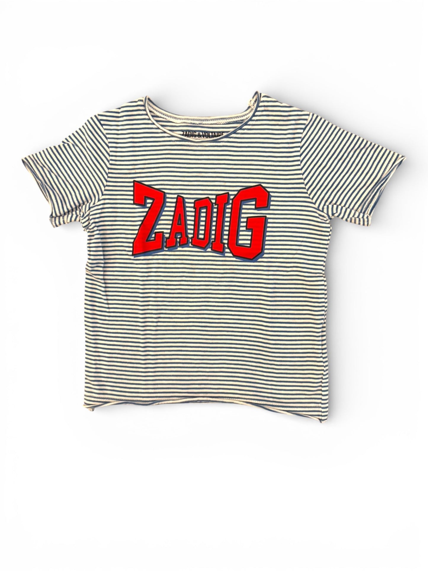 Zadig & Voltaire Blue & White Striped T-Shirt (4Y / 102)