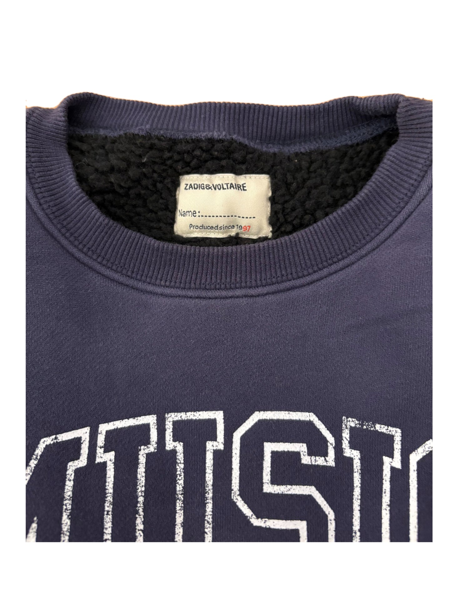 Zadig & Voltaire Navy Fleece Sweatshirt (6Y / 114)