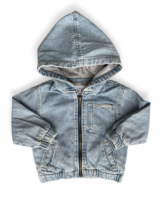 Veste en jean à capuche Zara (12-18 mois)