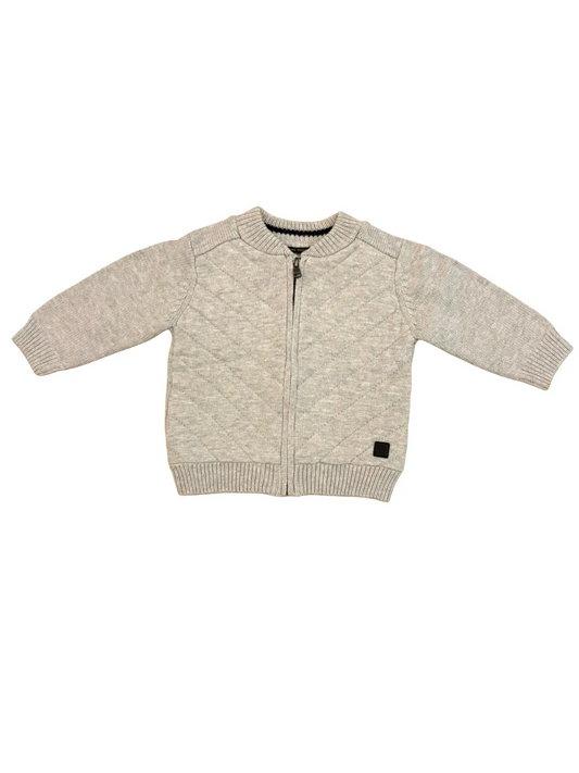 Zara Grey Quilted Zip Cardigan (3-6M / 68)