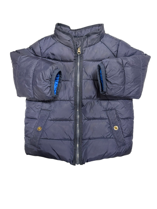 Zara Boy Navy Quilted Padded Puffer Jacket, 18-24M / 92 - second hand baby clothing