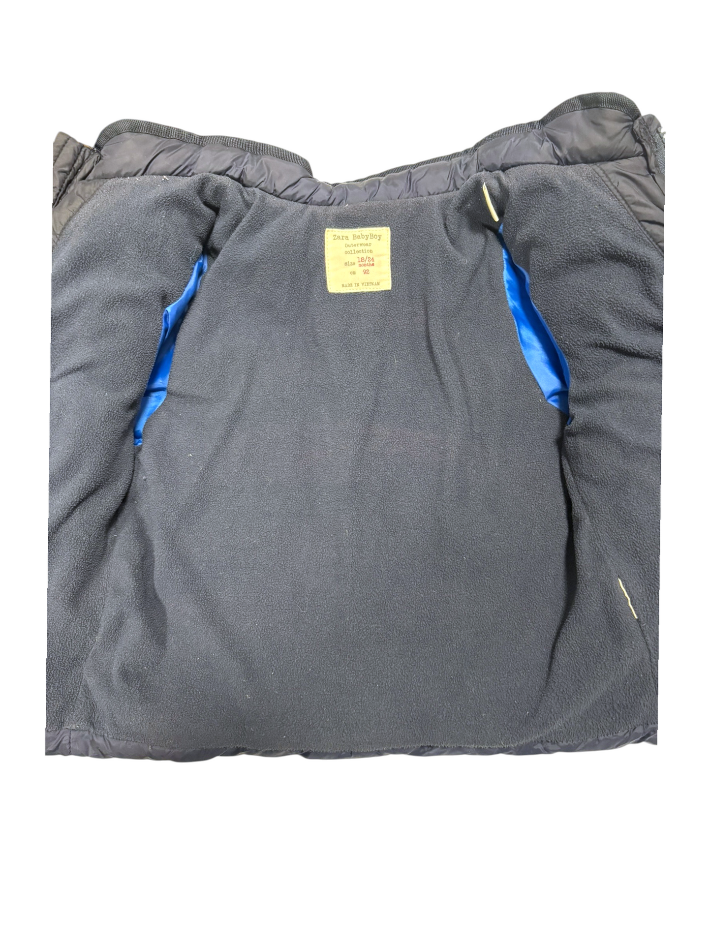 Zara Boy Navy Quilted Padded Puffer Jacket, 18-24M / 92 - second hand baby clothing