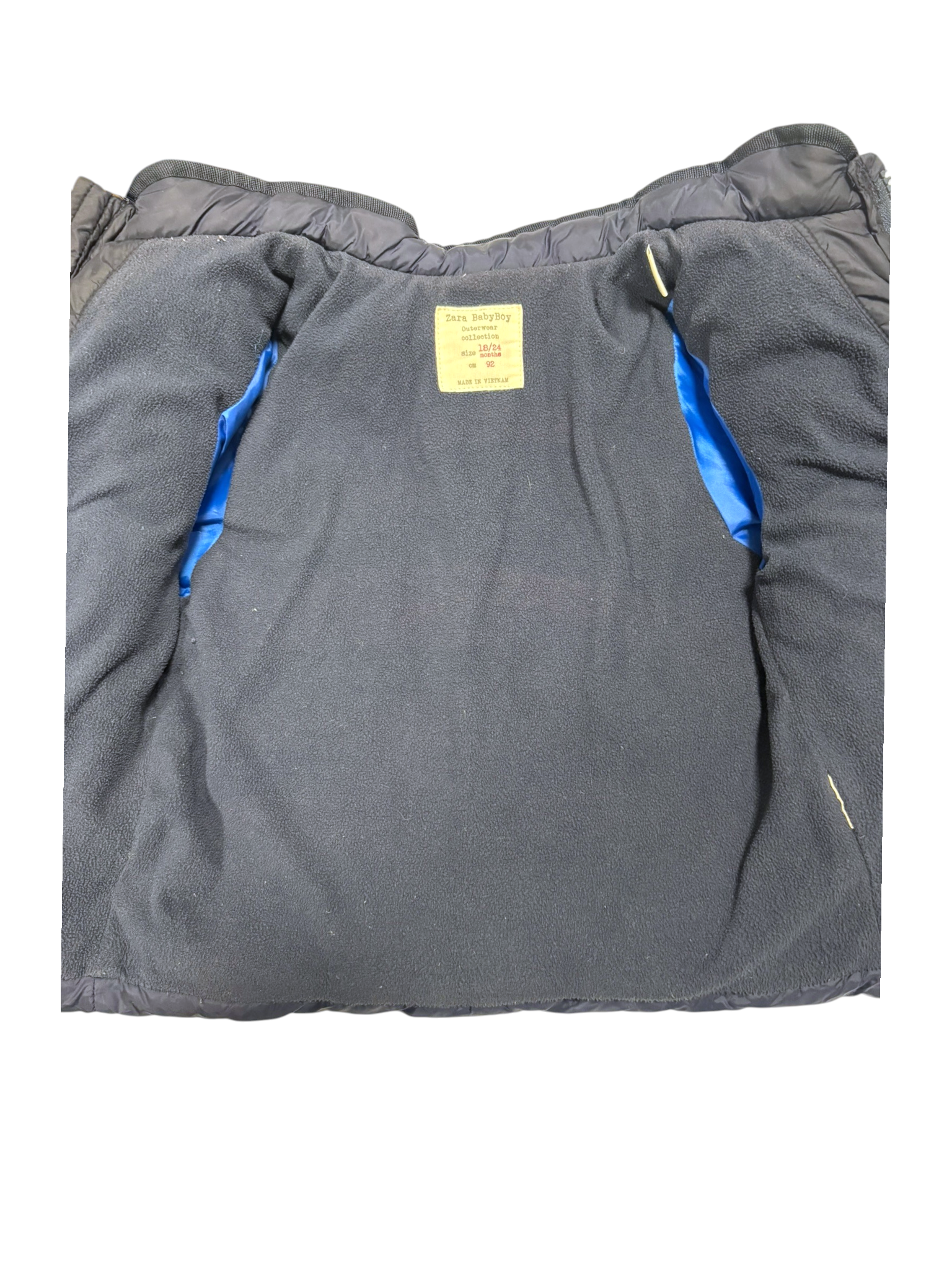 Zara Boy Navy Quilted Padded Puffer Jacket, 18-24M / 92 - second hand baby clothing