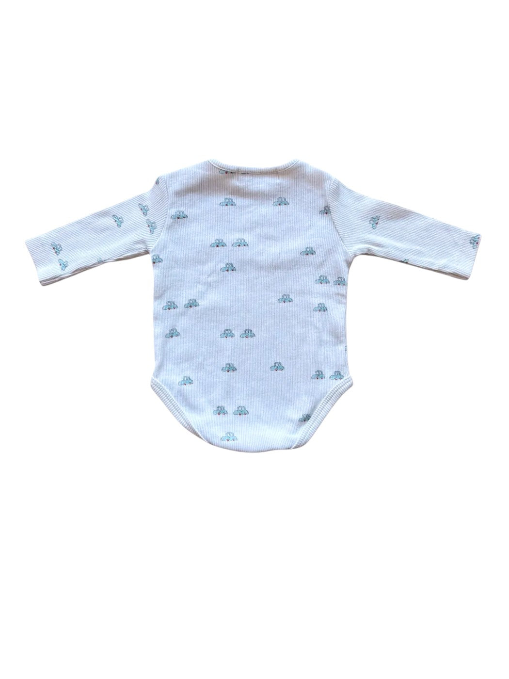 Zara White & Blue Car Body size 0-1M / 56 - second hand baby clothing