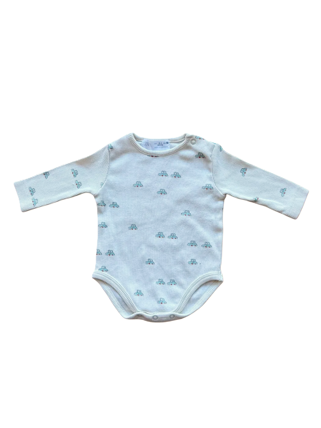 Zara White & Blue Car Body (0-1M / 56)