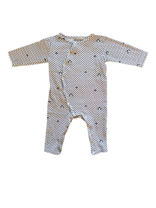 Zero 2 Three Geometric Playsuit size 4-6M - second hand baby clothing